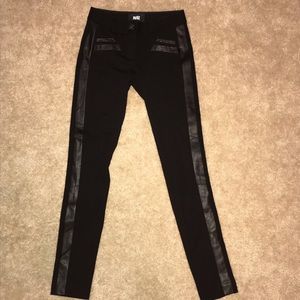 PAIGE Lucia Ponte Skinny Tuxedo Pant with Leather